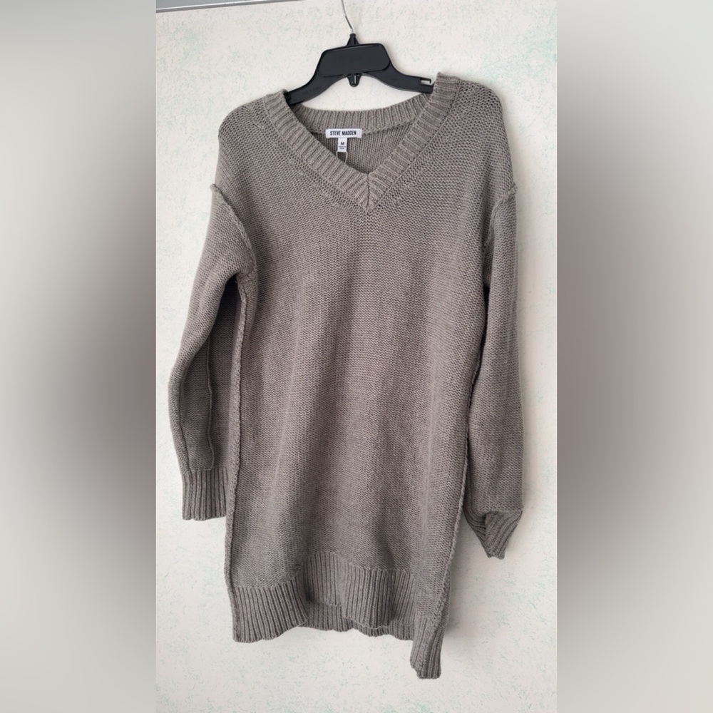 Steve Madden Charcoal V-Neck Sweater Dress